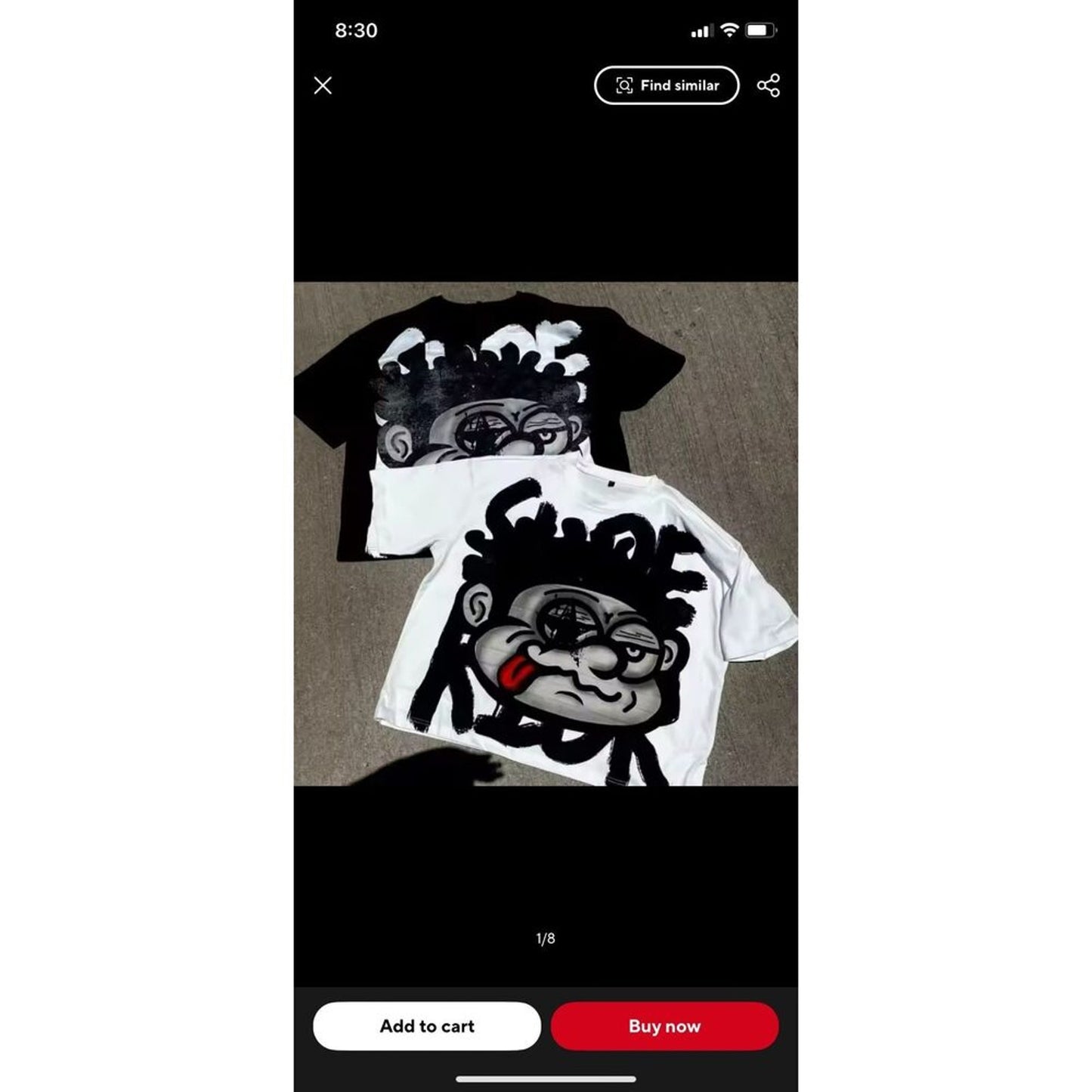 2pack Hip Hop Designer TShirt Crop Oversized size XL Black White