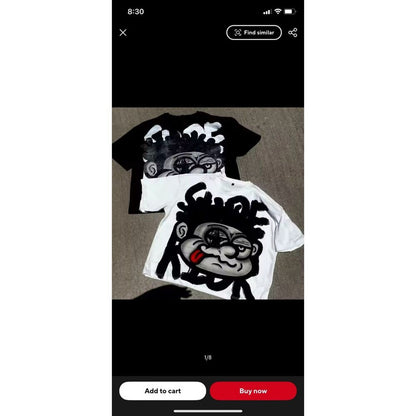 2pack Hip Hop Designer TShirt Crop Oversized size XL Black White