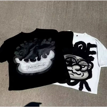 2pack Hip Hop Designer TShirt Crop Oversized size XL Black White