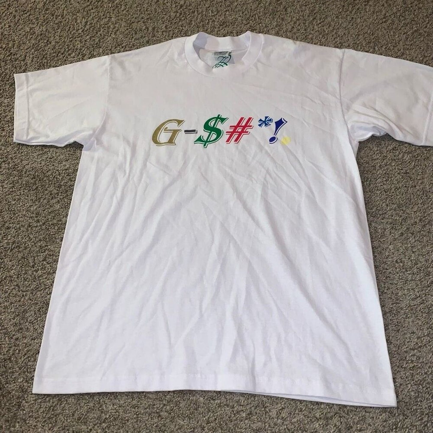 Men’s White Heavy Weight Graphic T-shirt 100% Cotton Size XL