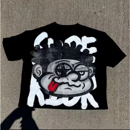 2pack Hip Hop Designer TShirt Crop Oversized size XL Black White
