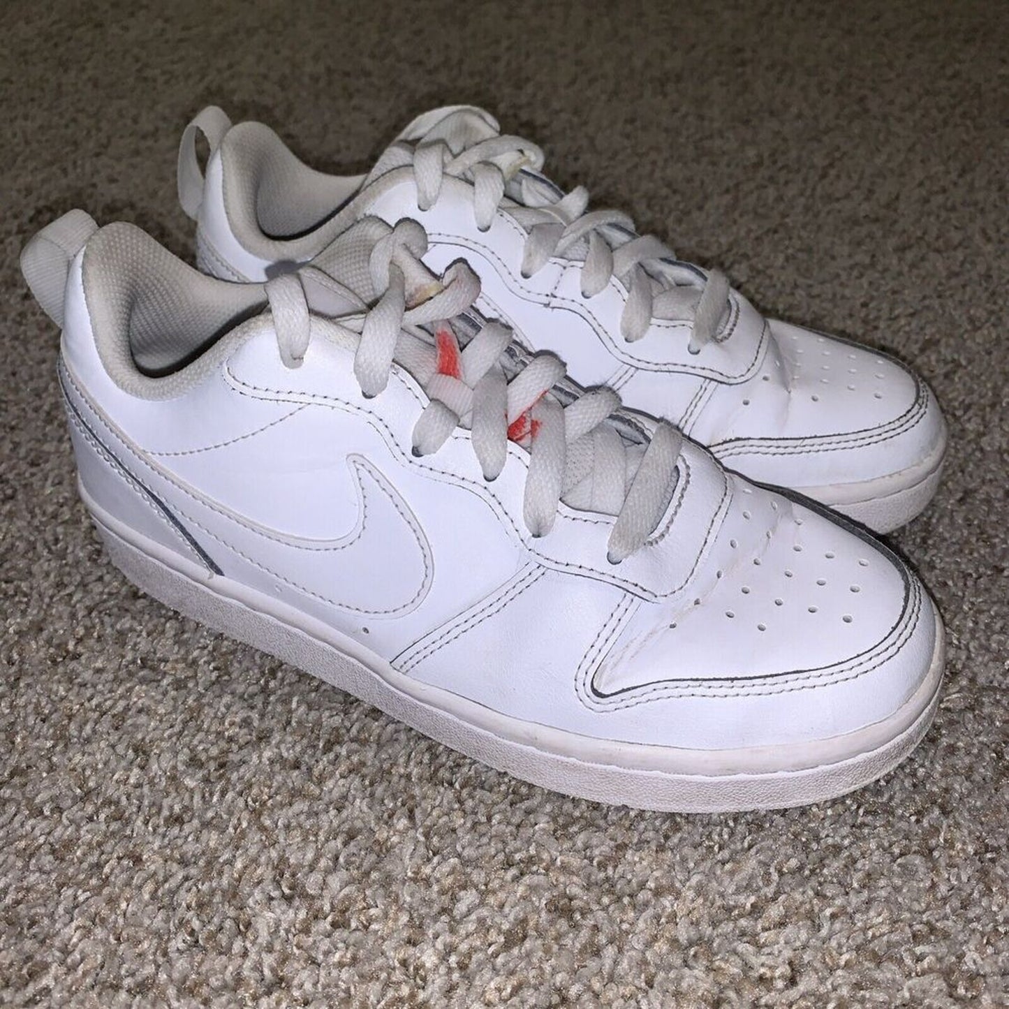 Nike Court Borough Low 2 (GS) Shoes Triple White BQ5448-100 Youth Big Kids 4Y