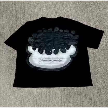 2pack Hip Hop Designer TShirt Crop Oversized size XL Black White