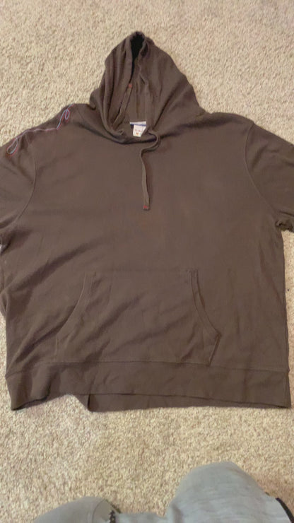 Reebok embroidered men’s pullover hoodie sweatshirt, size 2XL brown